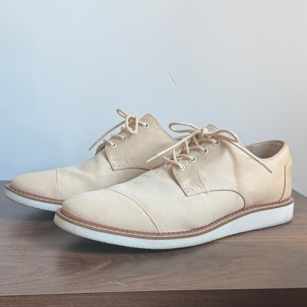 Toms Men's Brogue Natural Cotton Twill